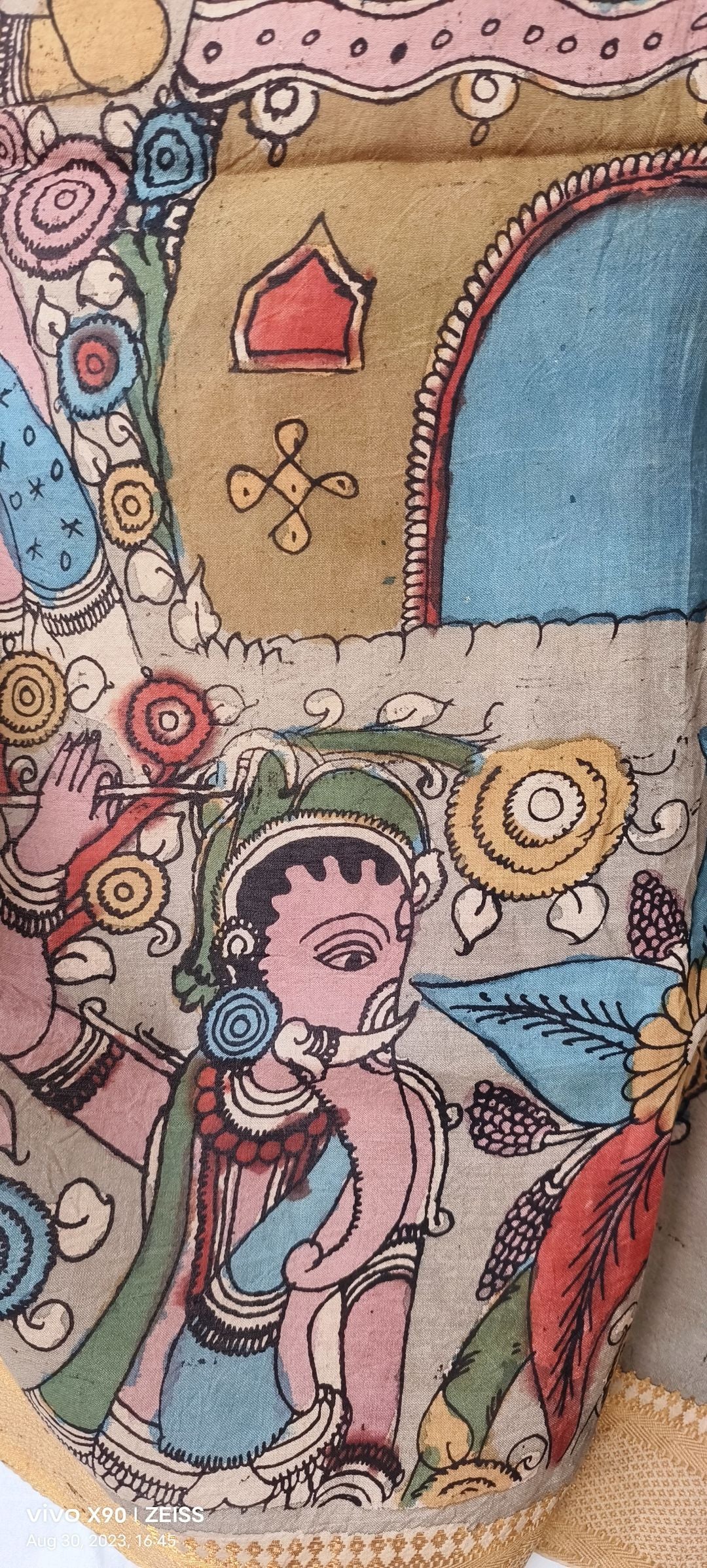 VILLAGE  KALAMKARI SILK DUPATTA