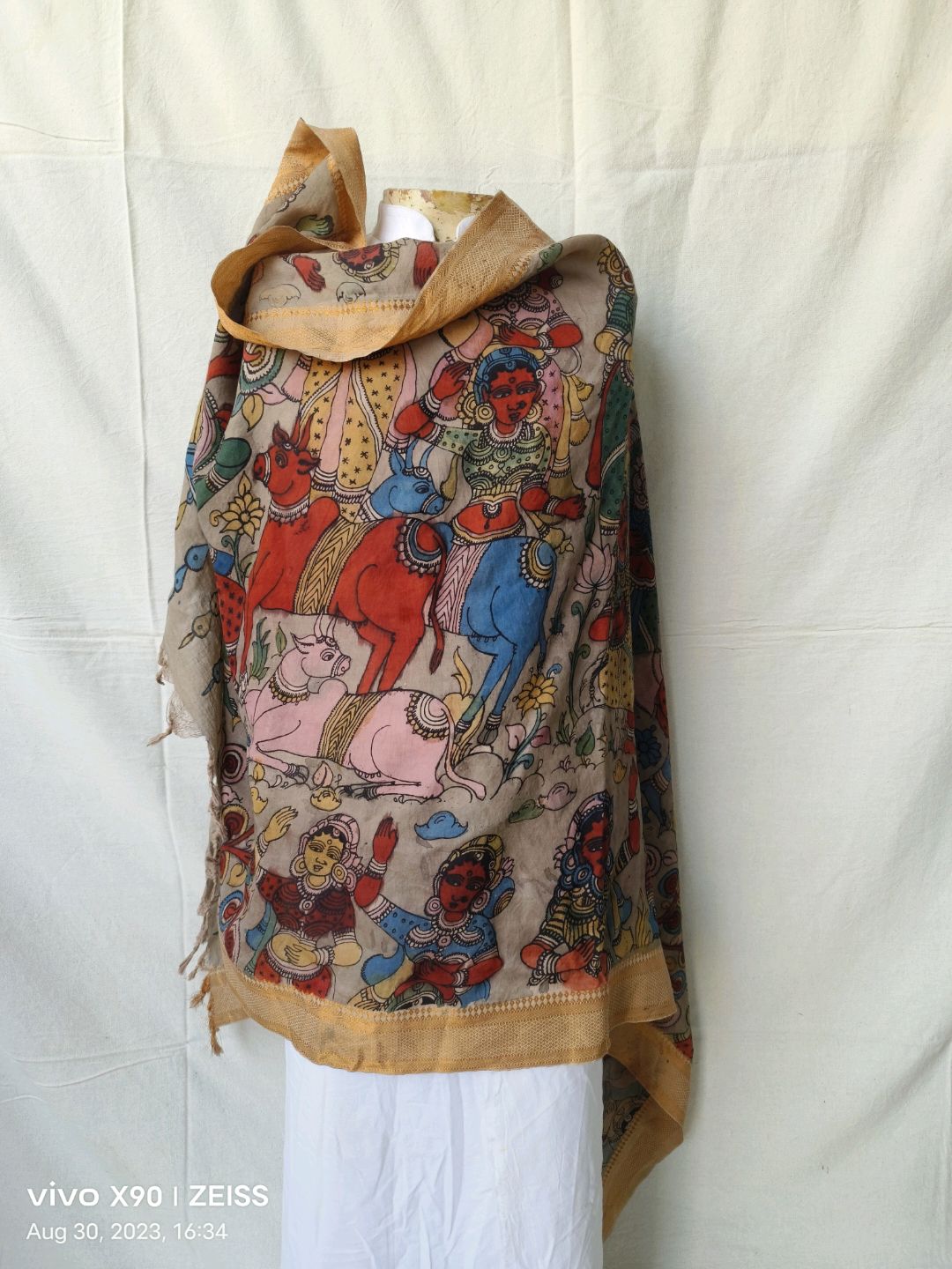 MATTA  KALAMKARI SILK DUPATTA