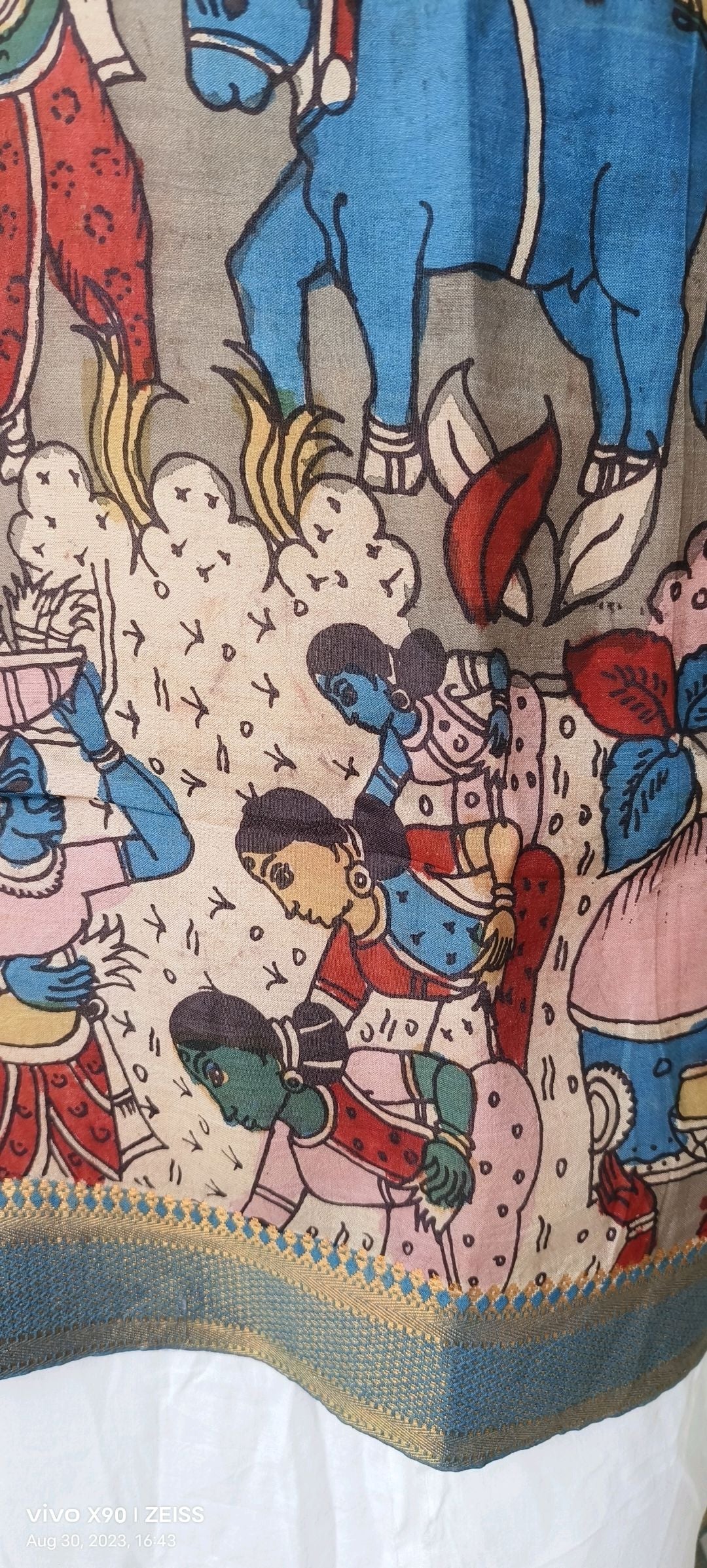 VILLAGE  KALAMKARI SILK DUPATTA