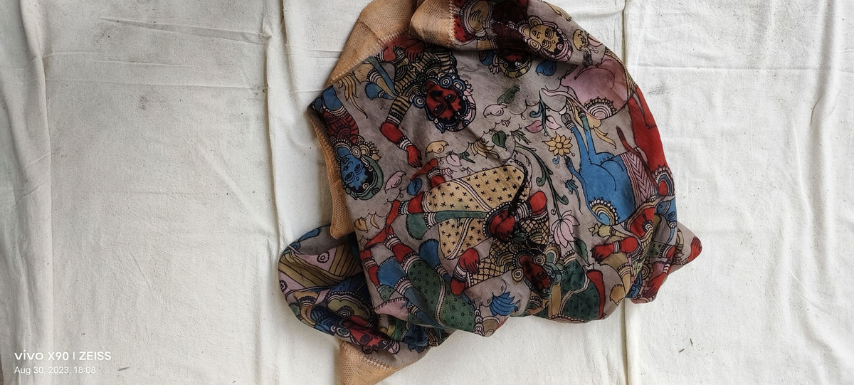 MATTA  KALAMKARI SILK DUPATTA