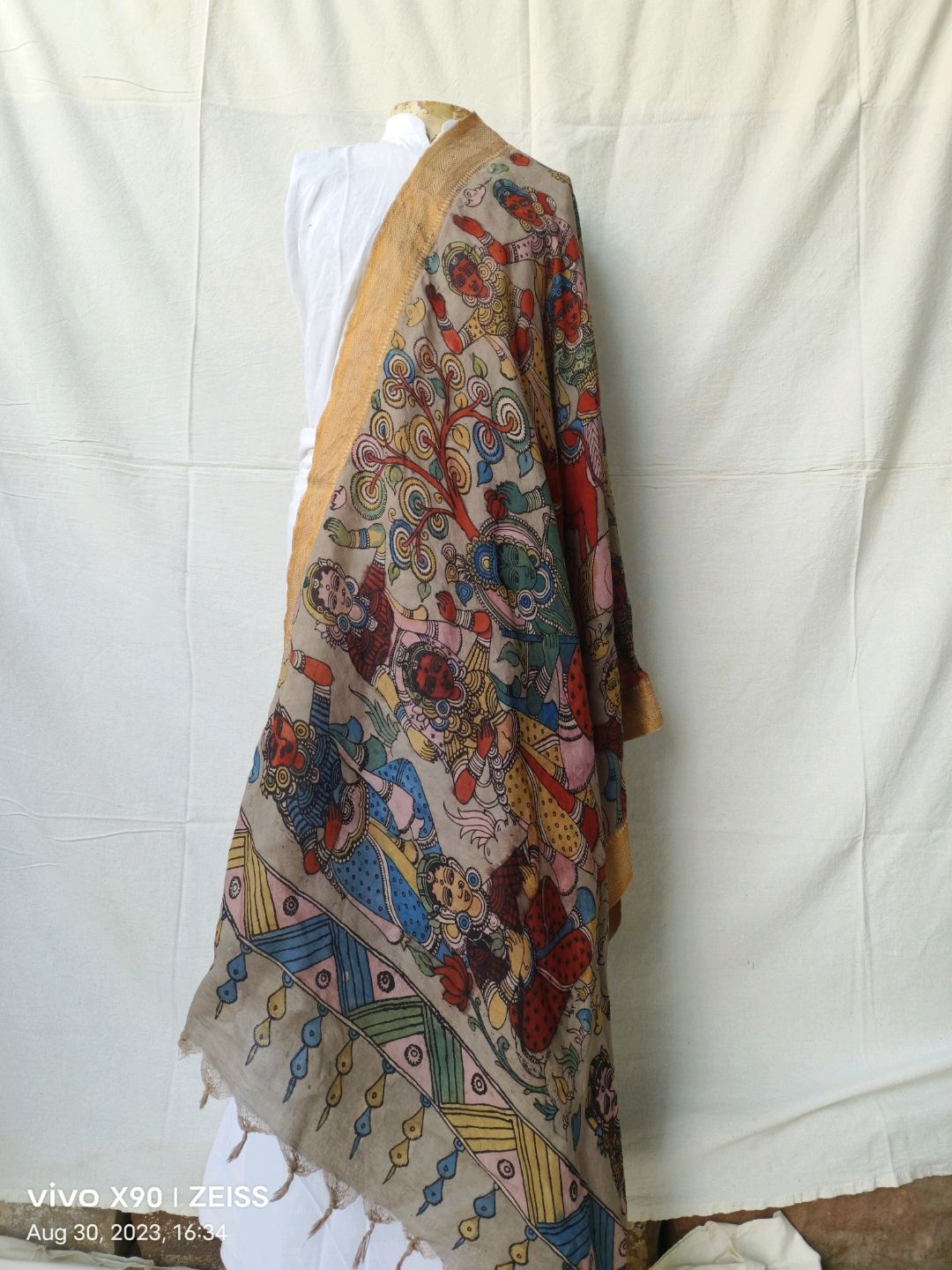 MATTA  KALAMKARI SILK DUPATTA