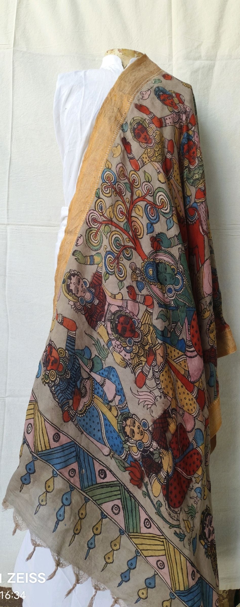 MATTA  KALAMKARI SILK DUPATTA